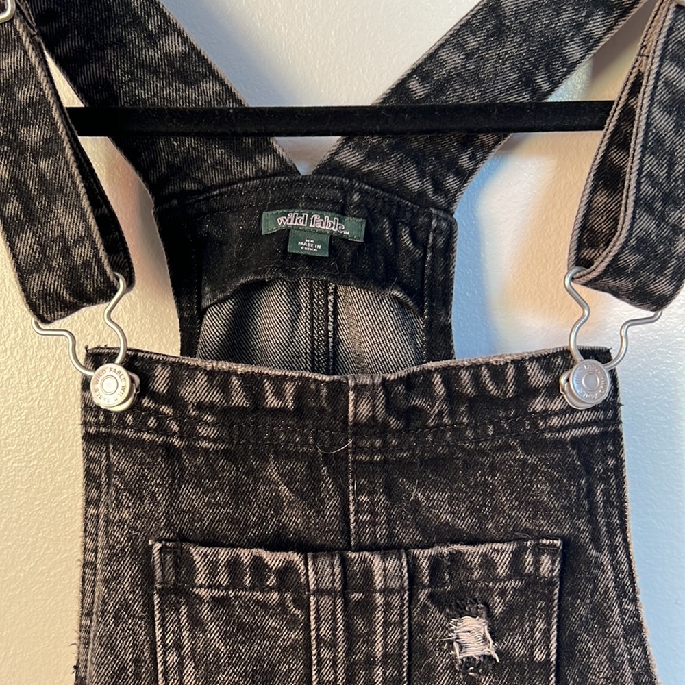Wild Fable Black Denim Overall Mini Dress